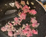 ひき肉と春菊のパスタ作り方4写真