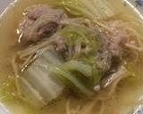 白菜と春雨と鴨肉団子のスープ作り方14写真