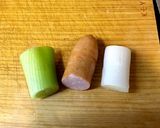 爪楊枝で作るウィンナーとネギのミニ串カツ作り方1写真