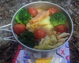 【山ごはん】ピザソースでトマト鍋作り方7写真