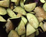 簡単で上品♡茄子と鶏モモ肉のネギ塩餡掛け作り方1写真