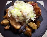 簡単で上品♡茄子と鶏モモ肉のネギ塩餡掛け作り方7写真