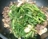 春菊と牛肉の炒め作り方7写真