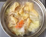 白菜と榎茸の具沢山汁作り方2写真