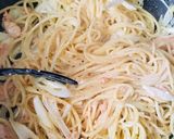 鮭フレークとネギだけ 生クリームパスタ作り方8写真