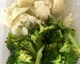 レンジで温野菜★ブロッコリーカリフラワー作り方3写真