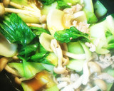 だしの素で！青梗菜としめじの豚肉卵炒め作り方10写真