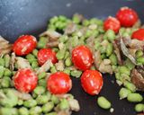 ゴボウとトマトの味噌クリームパスタ作り方4写真