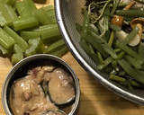 簡単！節約、時短♪鯖缶と山菜とフキの煮物作り方1写真