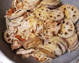 れんこんと豚バラ肉の味噌炒め作り方16写真