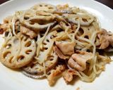 れんこんと豚バラ肉の味噌炒め作り方18写真