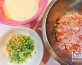 揚げずに簡単！蓮根と茄子のひき肉挟み揚げ作り方3写真