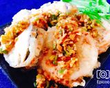 揚げずに簡単!蓮根と茄子のひき肉挟み揚げ作り方11写真