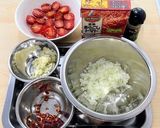 塩ハーブ豚のアマトリーチェ風パスタ‼作り方5写真