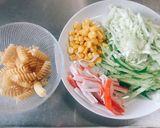 カニカマと野菜のごまマヨ☆マカロニサラダ作り方1写真