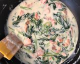 簡単♪鮭と法蓮草のクリームオムライス作り方5写真