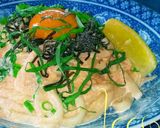 塩昆布が決め手！明太マヨレモン釜玉うどん作り方6写真