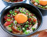 簡単★漬けマグロの山かけ丼作り方5写真