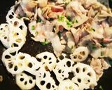 時短簡単 豚バラ 韮 蓮根 醤油だけ❗️作り方4写真