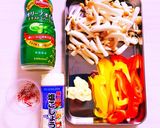 低糖質!パプリカときのこのペペロンチーノ作り方1写真