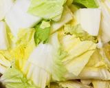 白菜と煮こむ●鶏肉のスキヤキ風甘辛煮込み作り方3写真