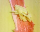 漏れない裏技☆三角肉巻きチーズ作り方1写真