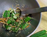 オクラと人参の胡麻和えwith肉巻き作り方6写真