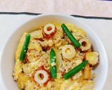 簡単鶏挽肉と竹輪の親子丼♬作り方3写真