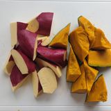 デリ風♪さつまいもとかぼちゃの味噌バター炒め。作り方1写真