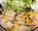 鯛の昆布じめのからすみ和え作り方3写真