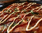 水菜シャキシャキヘルシーお好み焼き作り方4写真