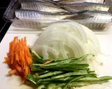 アジ 野菜たっぷり 甘酢漬け作り方1写真