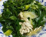 レンジで！岩津ネギと鶏ミンチのレンジ蒸し作り方4写真