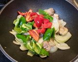 鶏肉と二色ピーマンの中華風炒め物作り方10写真