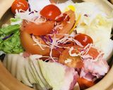 手羽元＆お手元の色々野菜の寄せ鍋うどん作り方2写真