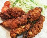 リメイク！唐揚げのラップサンド作り方1写真