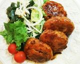蓮根と豆腐の鶏つくねバーグ！おろしポン酢作り方4写真