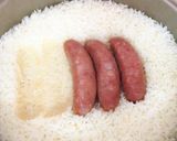 目玉焼き ソーセージ ご飯作り方2写真