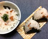 梅とわさび菜のおにぎり♪作り方1写真