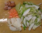 簡単朝昼　白菜たっぷりシチューうどん作り方1写真