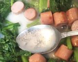 蕪の葉とウインナーのあんかけ作り方7写真