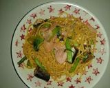 小松菜イワシ缶卵大豆ミートのスパ作り方1写真