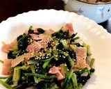 ごま油香るほうれん草とベーコンの中華炒め作り方4写真