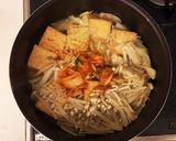 野菜いっぱい！簡単☆厚揚げ キムチ鍋風作り方5写真