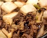 野菜も入れちゃえ！こま切れ肉で肉豆腐作り方6写真