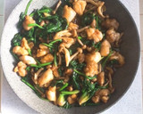 鶏肉とほうれん草のオイスターソース炒め作り方15写真