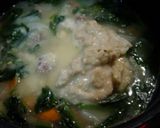 大豆入り　肉団子＋ホウレンソウのシチュー作り方6写真