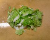 昼食　鶏もも肉照り焼きと白菜たっぷりの丼作り方1写真