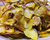 スライス薩摩芋の砂糖がけオリーブ油炒め。作り方4写真