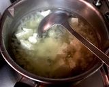 玉ねぎとニラ、木綿豆腐の中華卵スープ作り方2写真